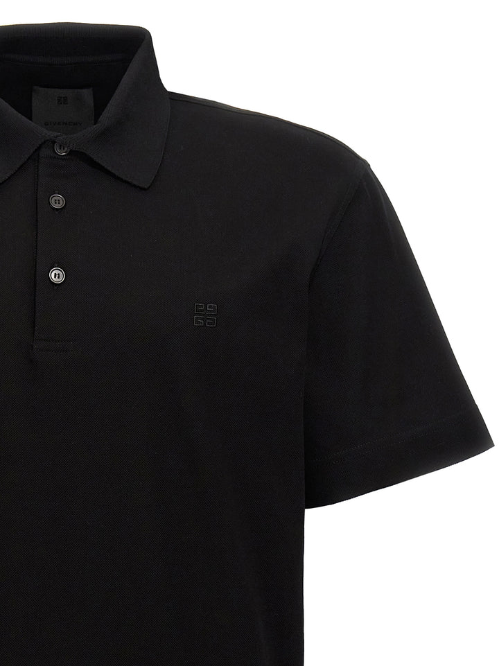 Givenchy Logo Embroidery  Shirt Polo - Nero | b963accc68ee658f69660a31f653b30e95c498be