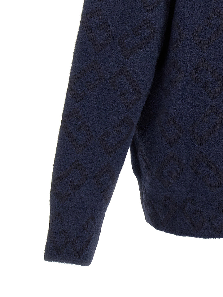 Givenchy Logo Embroidery Sweater Maglioni - Blu | 196547aacc971e580928aa6d583bcb1d8a876dde