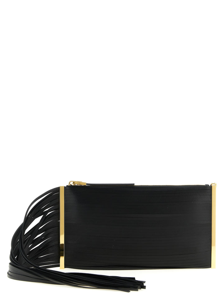 Elisabetta Franchi Fringed Clutch - Nero | a82a6aa1e9712658cbfbda996be92ece84d7c0b6