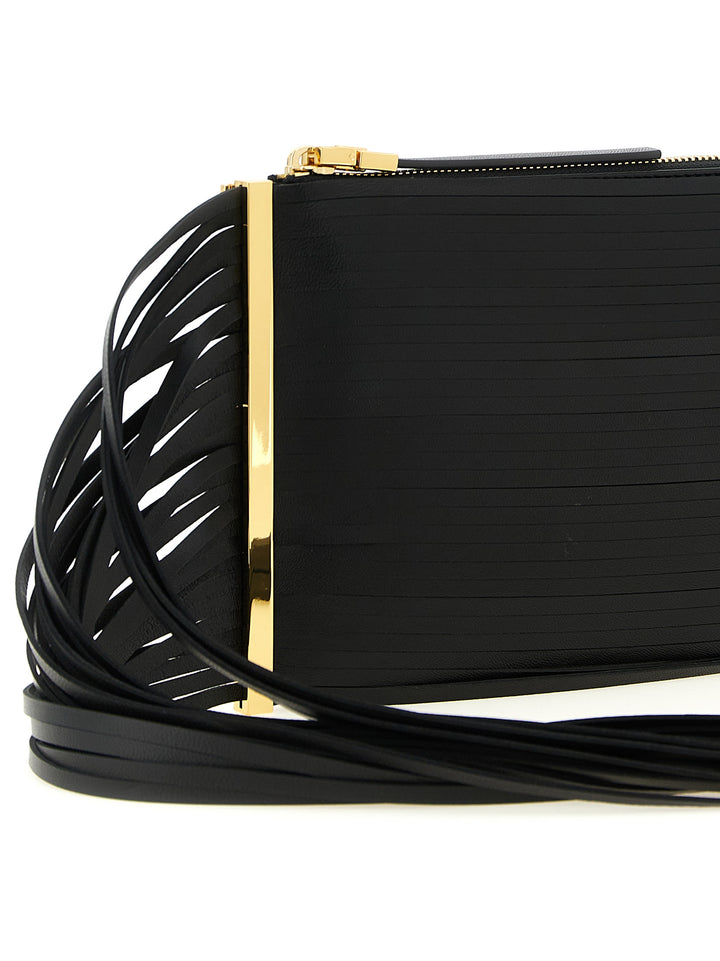 Elisabetta Franchi Fringed Clutch - Nero | 840e3c65830355be9bc1527ed14578eabe260ed9