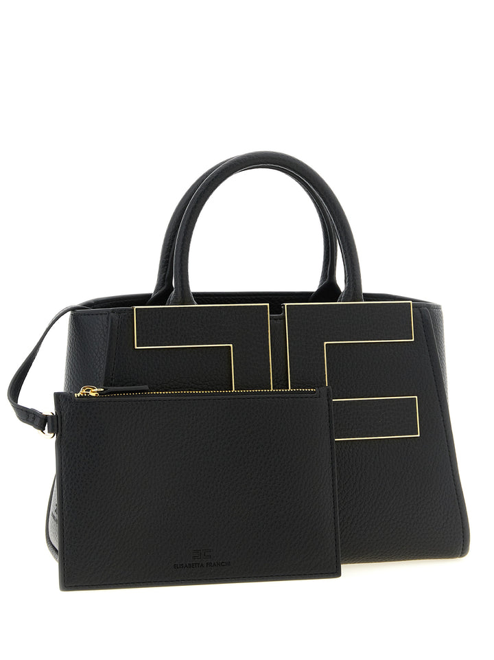 Elisabetta Franchi Maxi Logo Shopping Bag Tote - Nero | 5077530243542cfdf691a0ffe78c4a2f51afba17