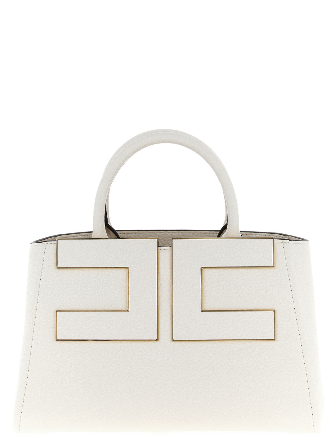 Elisabetta Franchi Maxi Logo Shopping Bag Tote - Bianco | 2609fc40a2e35491631919cf03f7ccb272d42180