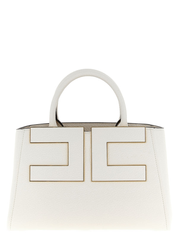 Maxi Logo Shopping Bag Tote Bianco