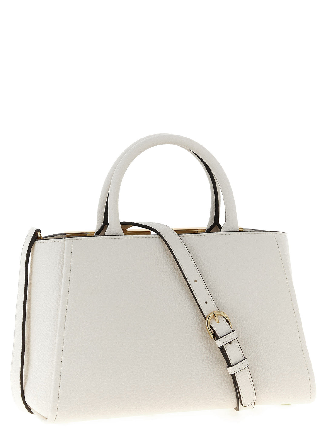 Elisabetta Franchi Maxi Logo Shopping Bag Tote - Bianco | d805faa6c00a86edbaa5754e39b87d55f0cbc257