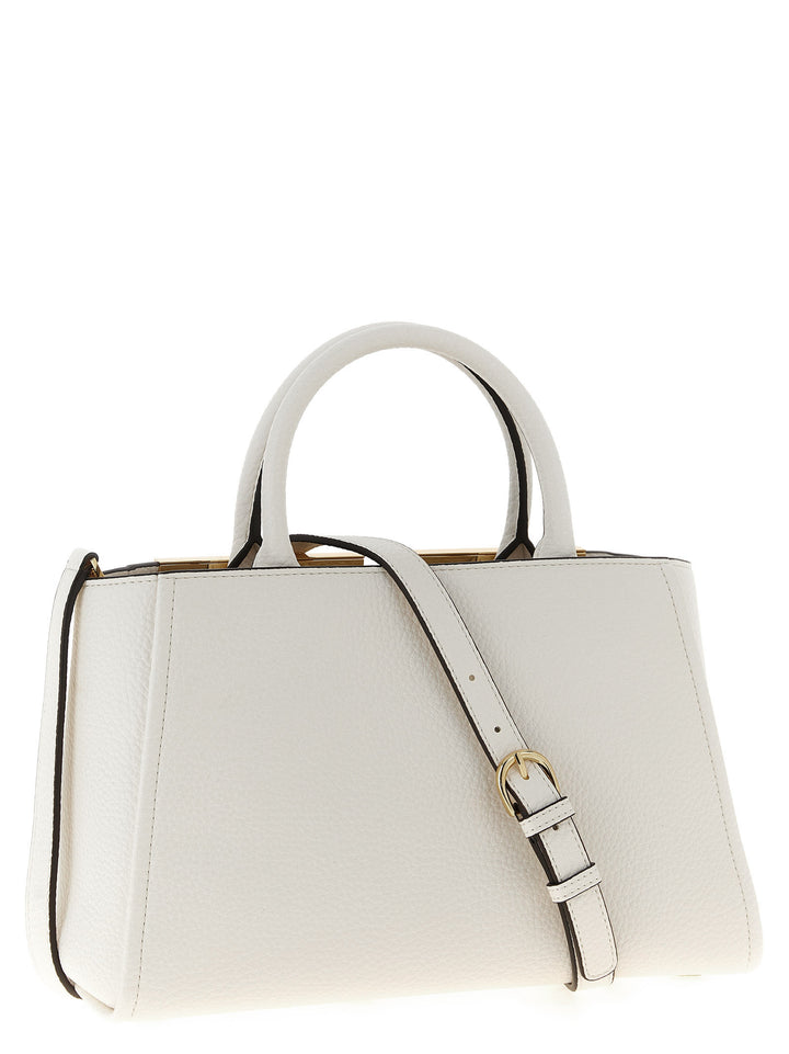 Elisabetta Franchi Maxi Logo Shopping Bag Tote - Bianco | d805faa6c00a86edbaa5754e39b87d55f0cbc257