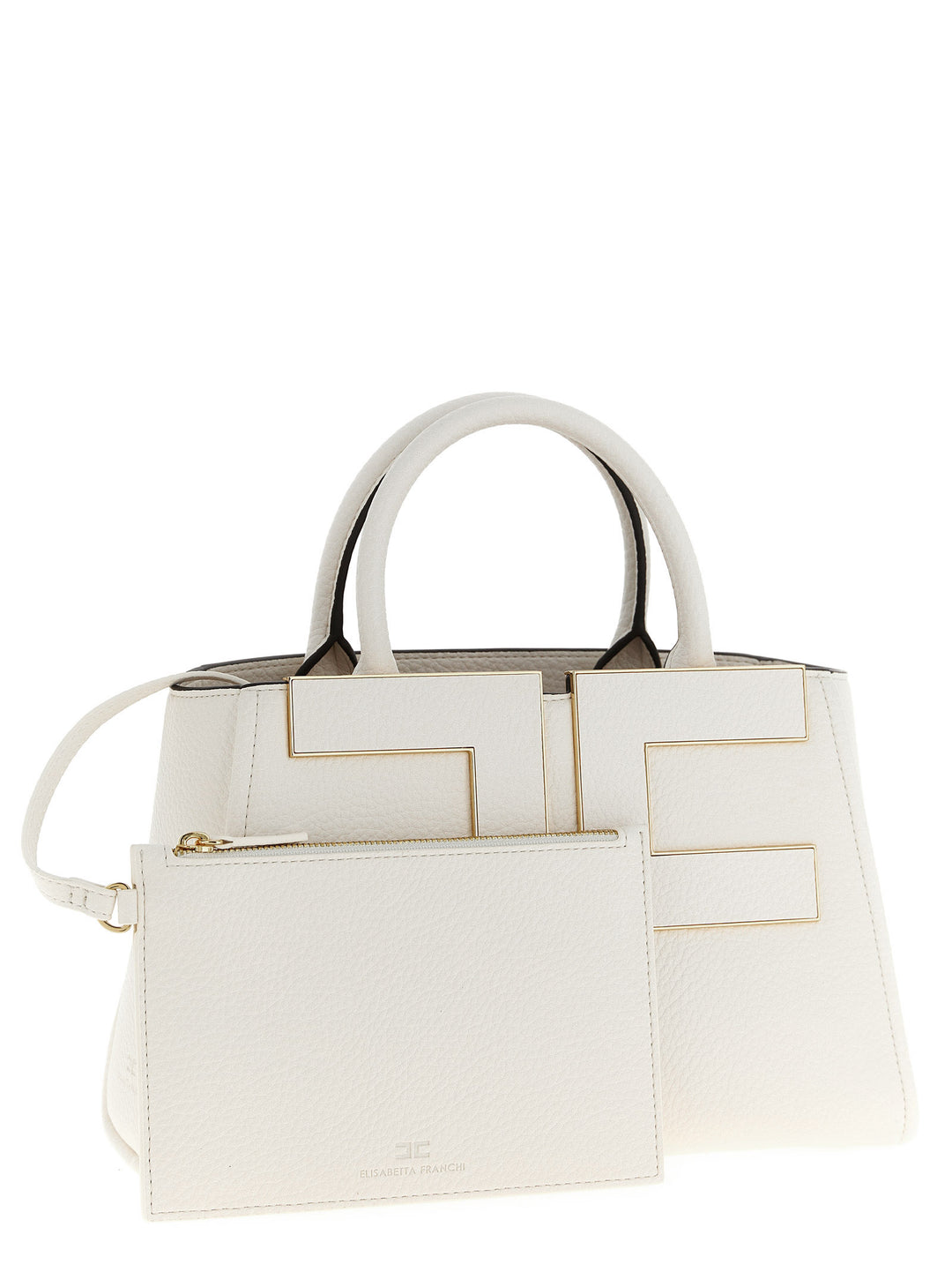 Elisabetta Franchi Maxi Logo Shopping Bag Tote - Bianco | 0cb53c313784859c29e7d996a98c83b9102c0b42