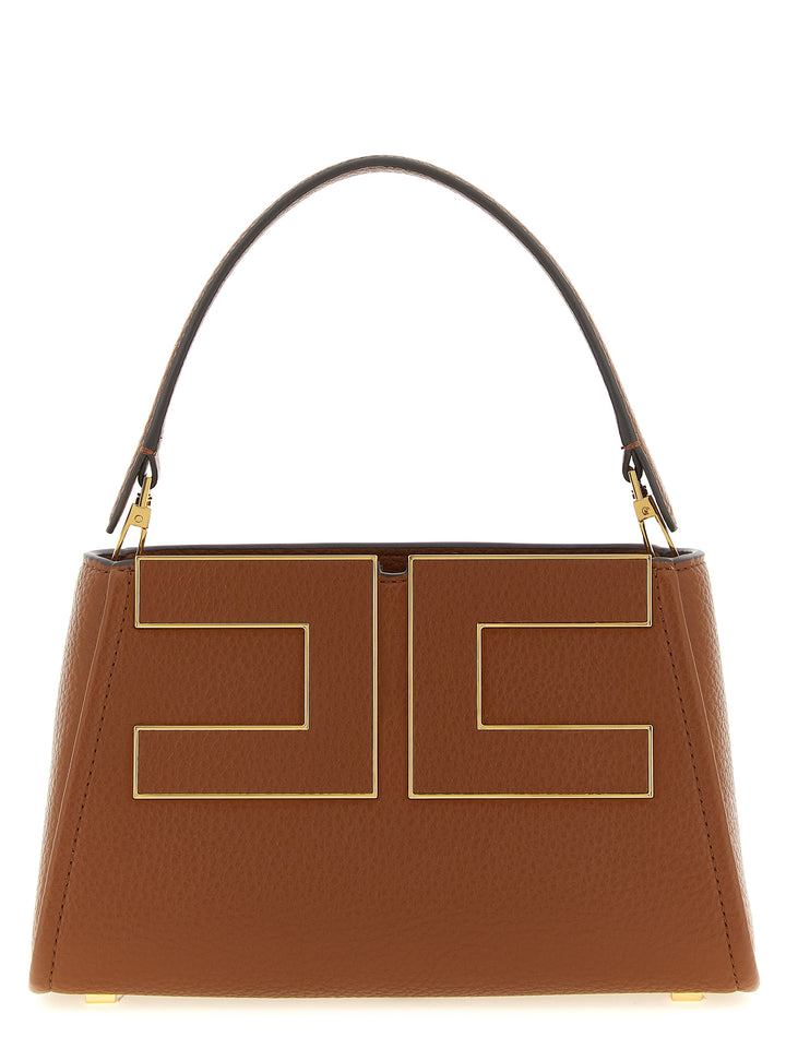 Elisabetta Franchi Maxi Logo Handbag Borse a Mano - Marrone | ebc072fcf863008dc159580f76dac9340d137c61