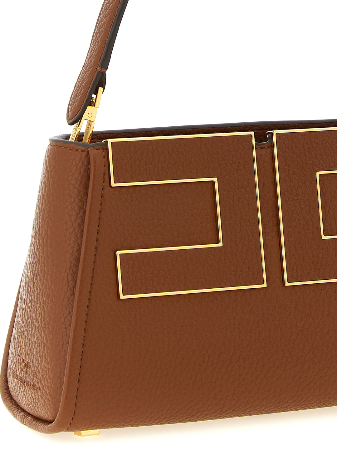 Elisabetta Franchi Maxi Logo Handbag Borse a Mano - Marrone | 75651666263571424f2239172f144165cd5dbd62