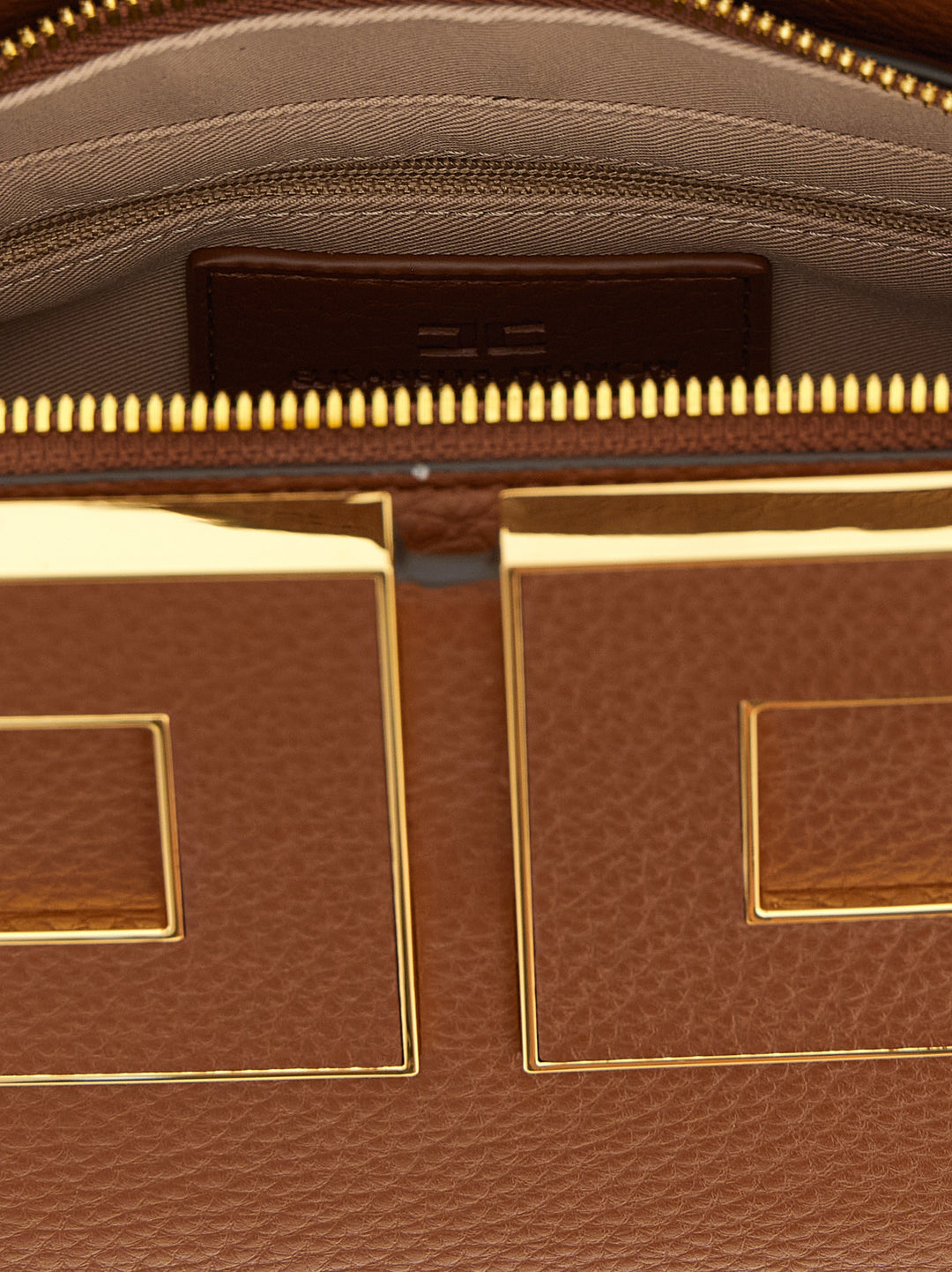 Elisabetta Franchi Maxi Logo Handbag Borse a Mano - Marrone | e6b2f36c09e664d299c7e193d2f46d79fc341bc5
