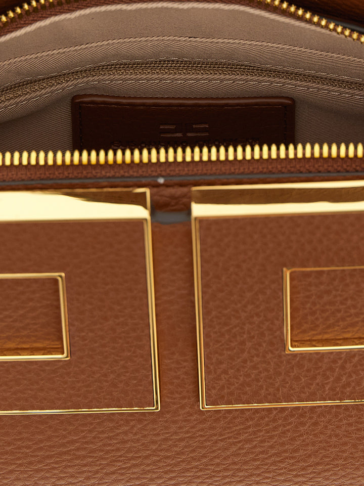 Elisabetta Franchi Maxi Logo Handbag Borse a Mano - Marrone | e6b2f36c09e664d299c7e193d2f46d79fc341bc5