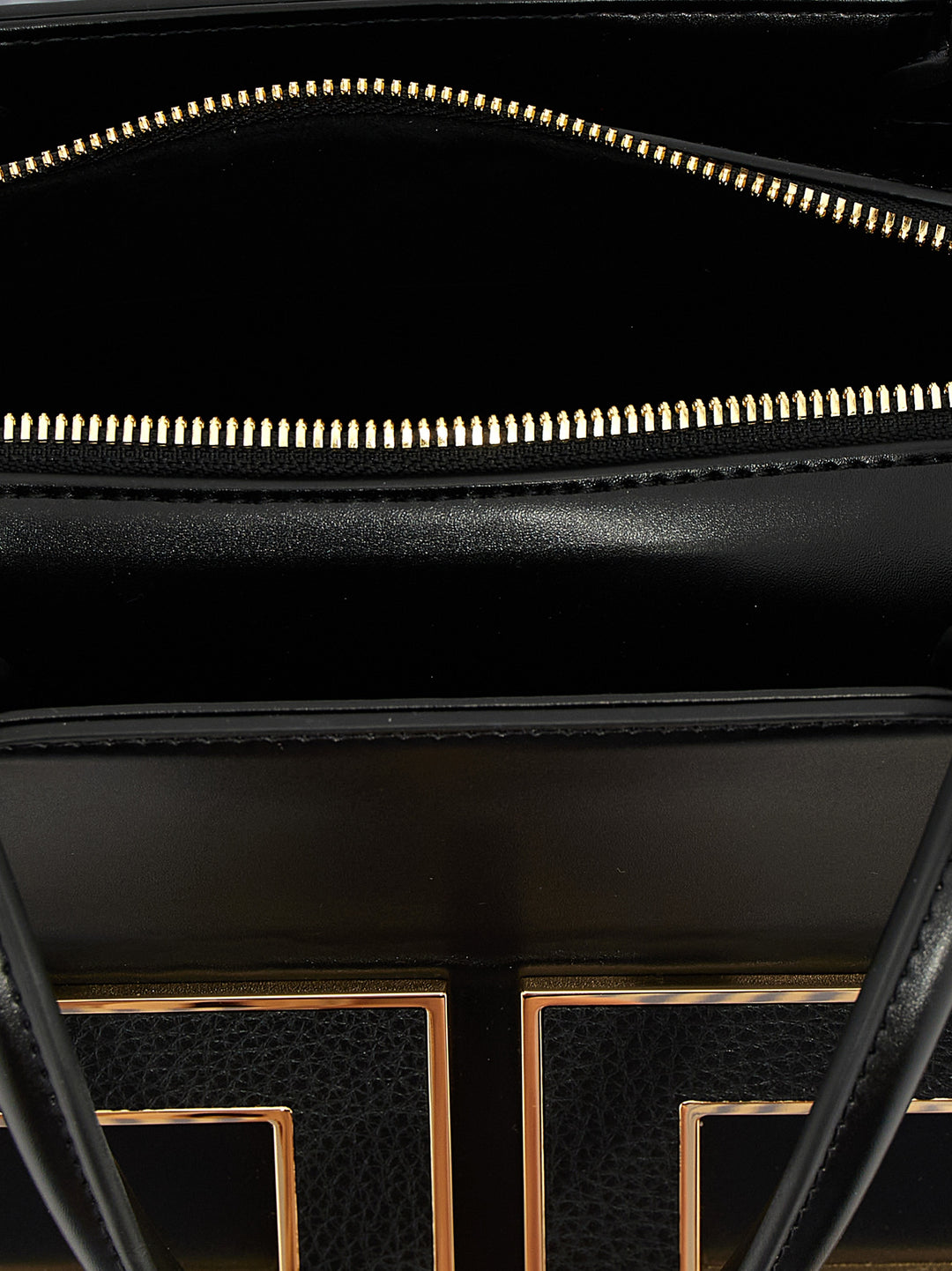 Elisabetta Franchi Large Logo Shopping Bag Tote - Nero | e0c9132b24d9c9a7a9596075ddc94bf4731b73a3