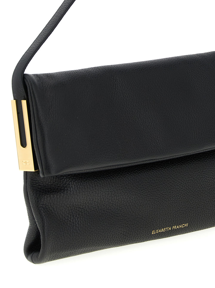 Elisabetta Franchi Logo Shoulder Bag Borse a Spalla e Tracolla - Nero | 30ce47b057ea542e3f88131e10adedd4fa2bbb59