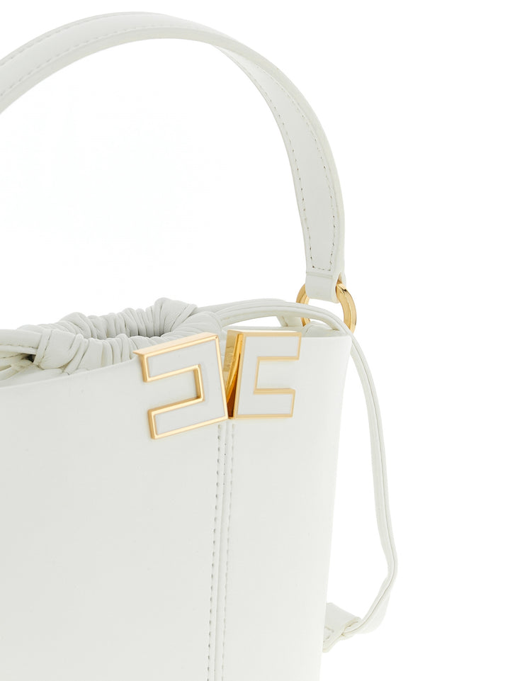 Elisabetta Franchi Logo Bucket Bag Borse a Mano - Beige | 51352f82ce0fea31344ff4803e153d53266db958