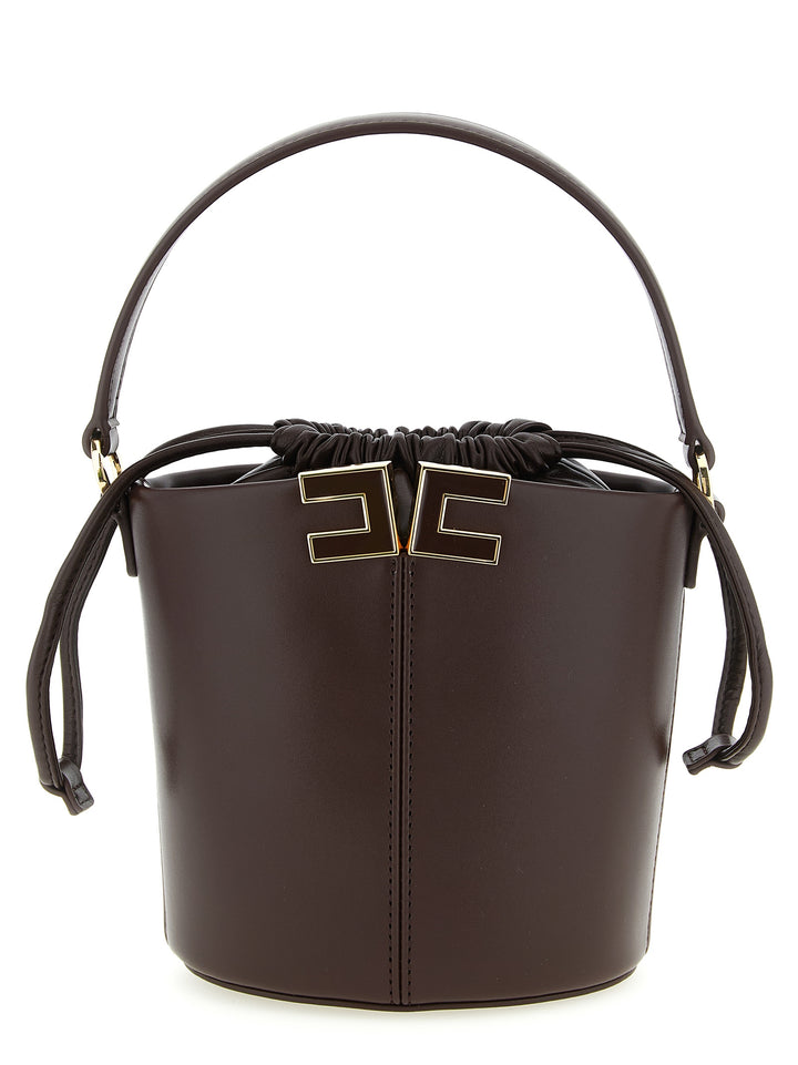 Elisabetta Franchi Logo Bucket Bag Borse a Mano - Marrone | 5e0e18ad5238c0bc1262b808a912bdba3e749d9c