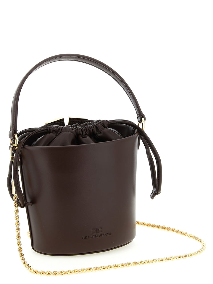 Elisabetta Franchi Logo Bucket Bag Borse a Mano - Marrone | c769911dd0936ea1f123e2f7120506db97ebb295