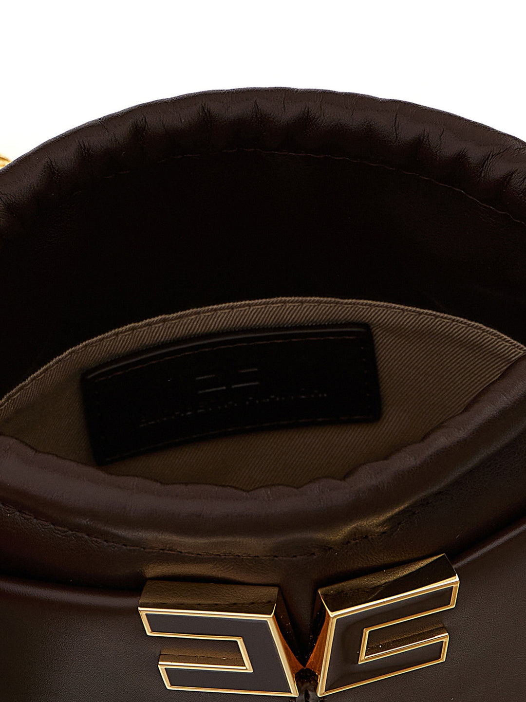 Elisabetta Franchi Logo Bucket Bag Borse a Mano - Marrone | 108356d7cbda9375d2a204934b25baabd488b080