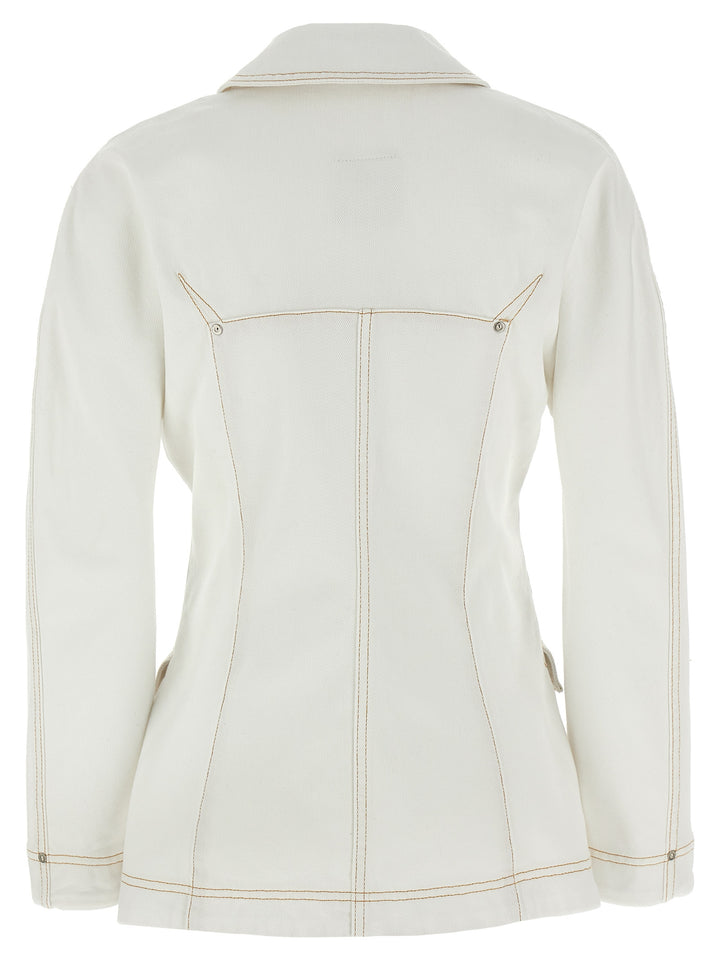 Givenchy Denim Jacket Puffer Jackets - Bianco | 87ad39e4befb7e0d1aa61f8c3b182a6df9797cf6