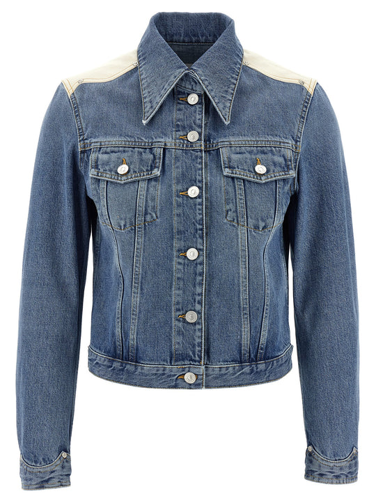Denim Jacket Puffer Jackets Blu