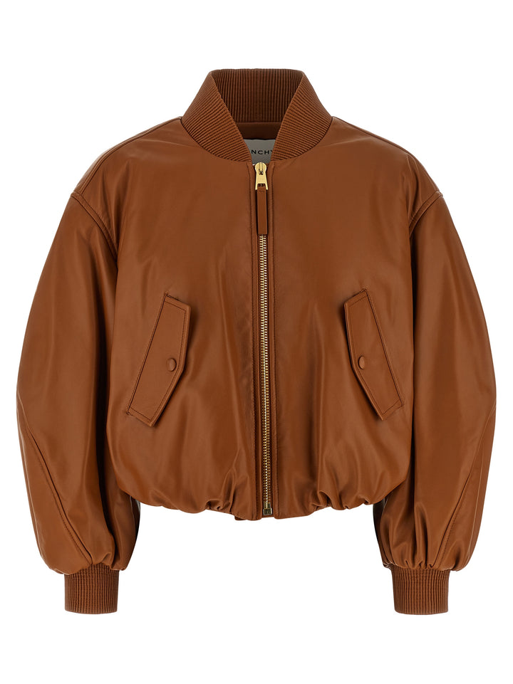 Givenchy Cropped Bomber Jacket Puffer Jackets - Marrone | 067cf5223fa840a16b0f17dfe602753bc4cc90fd
