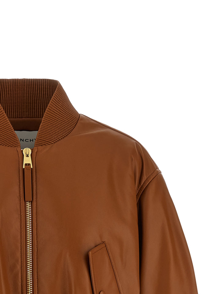 Givenchy Cropped Bomber Jacket Puffer Jackets - Marrone | d24f29dd6d7eccb1365345d619dea607b802426b