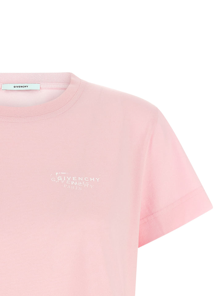 Givenchy Logo Stamp T shirt - Rosa | 896f72acdbbf514e38355f0901a3246307713309