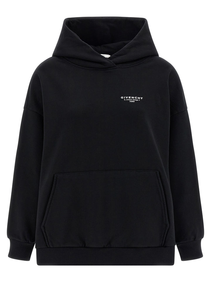 Givenchy Logo Print Hoodie Felpe - Bianco/Nero | 477dde7dfa470255096899e632ac96e4a65b61fc
