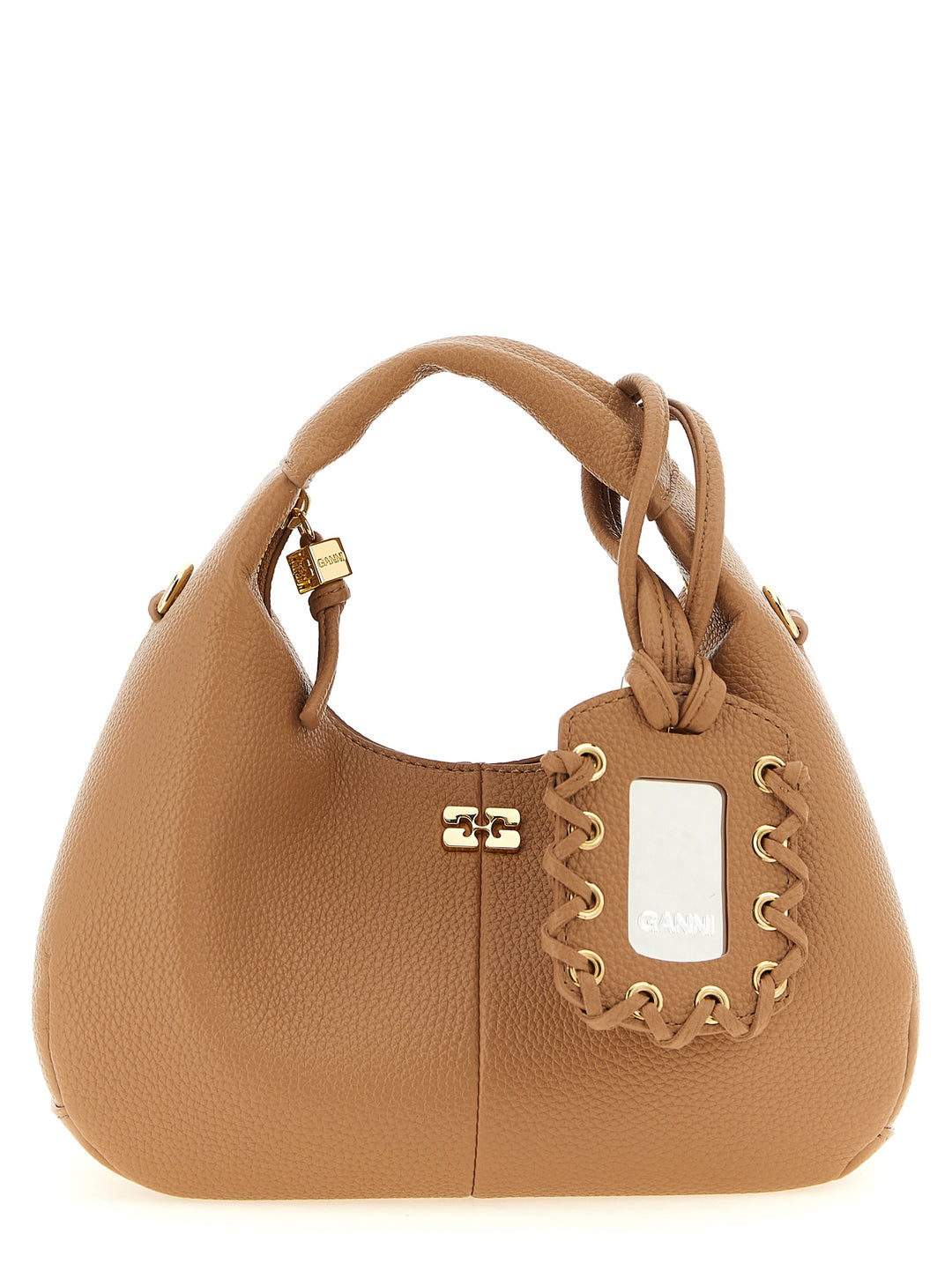 Ganni Mini Hobo Borse a Mano - Beige | 523a8eaebb1c3f5b3810a1d8b047638aaecdfe76