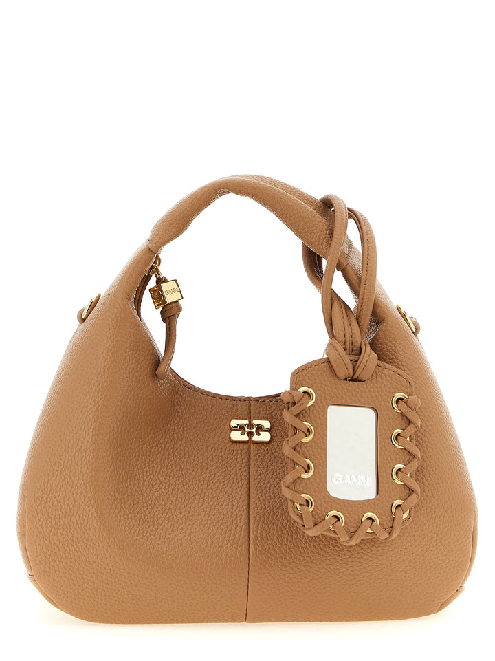 Ganni Mini Hobo Borse a Mano - Beige | 523a8eaebb1c3f5b3810a1d8b047638aaecdfe76