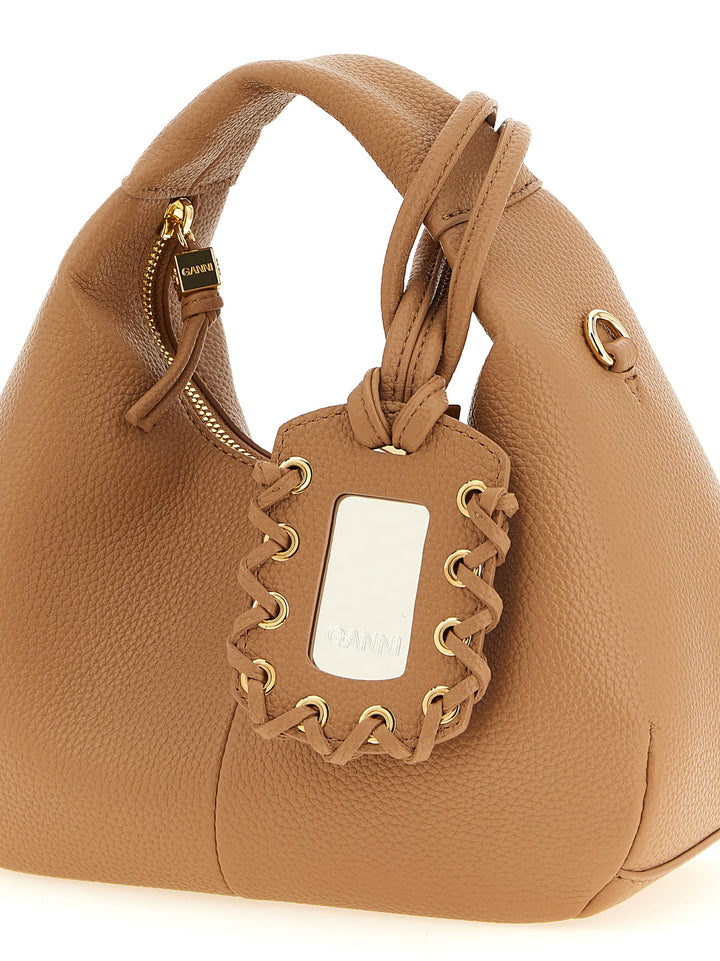 Ganni Mini Hobo Borse a Mano - Beige | ae64b641f536153566c749efe7ec7255d53fb8aa