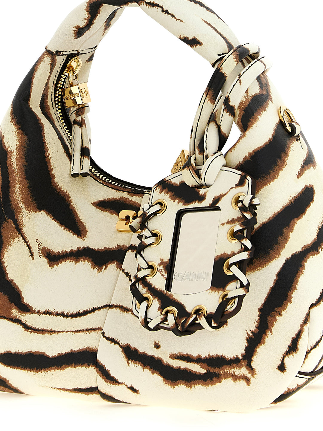 Ganni Mini Hobo Zebra Borse a Mano - Multicolor | 51cf89e160288446ac5585d9c43db4f38bb78c5e
