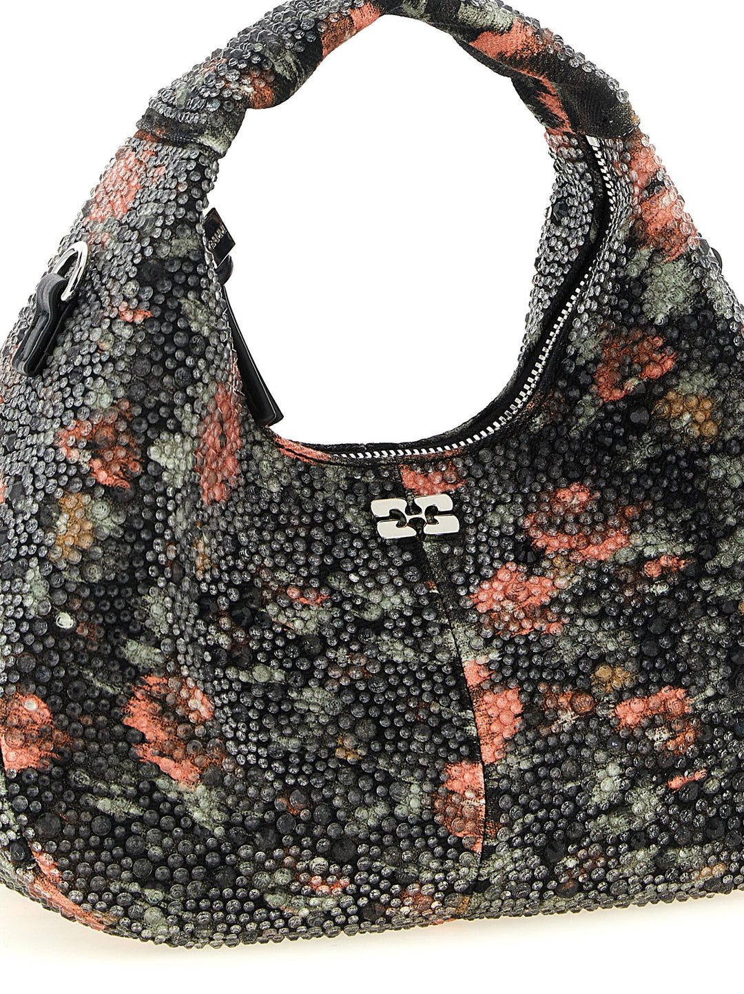 Ganni Mini Hobo Flowers Borse a Mano - Multicolor | c2c1ccc7090592e55db38408fddc66864091a04a