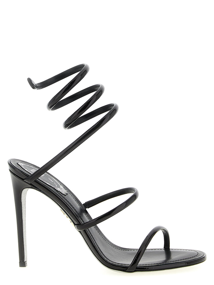 René Caovilla Cleo Metallic Sandali - Nero | 54a874d9f034815f82253f8e5cd203e66e2e9639
