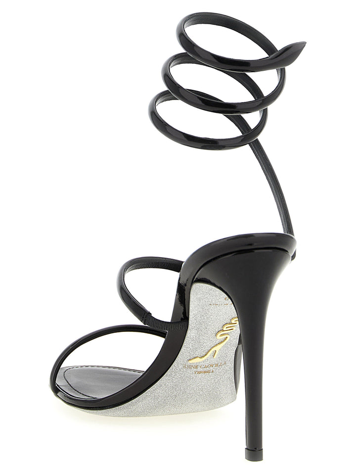 René Caovilla Cleo Metallic Sandali - Nero | 36db97a0df9288e0c6ad257159fdf4bd14a06864