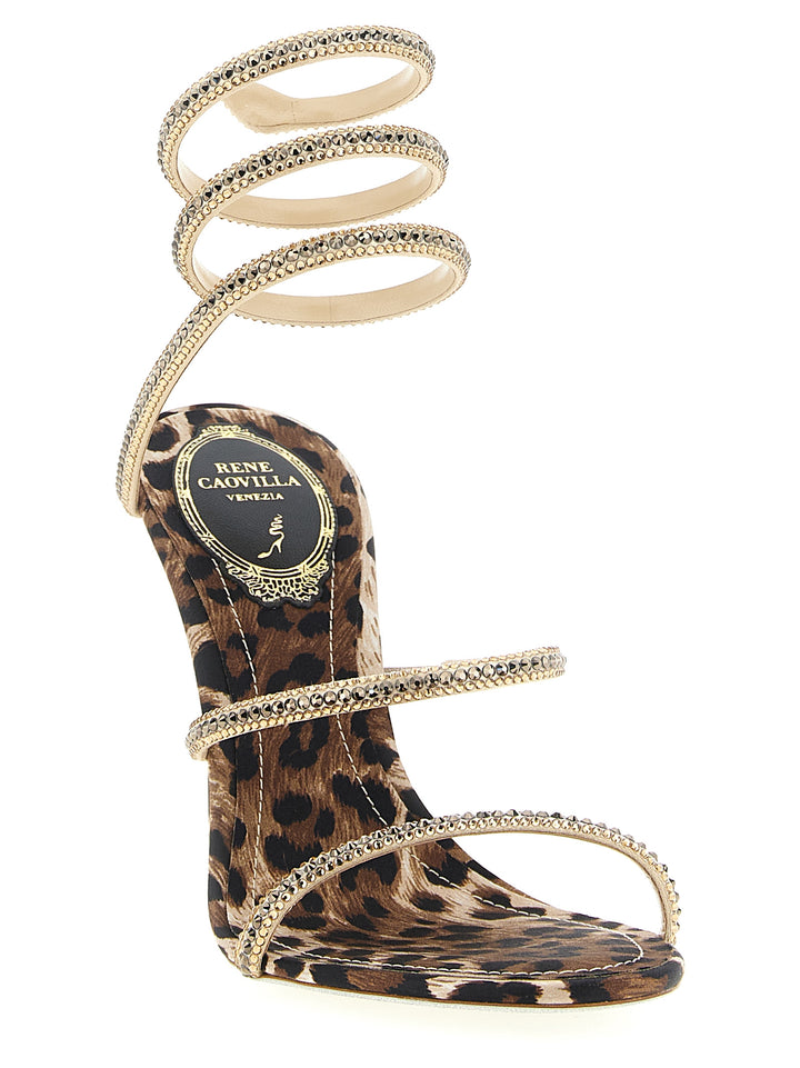 René Caovilla Cleo Leopard Sandali - Multicolor | 03b11ec86bd02ab3fe27196d684739056864a61d