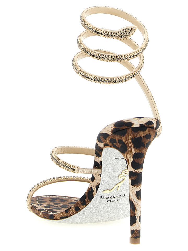 René Caovilla Cleo Leopard Sandali - Multicolor | b03e8fe93ad78116c147fed40f3066106e29658d
