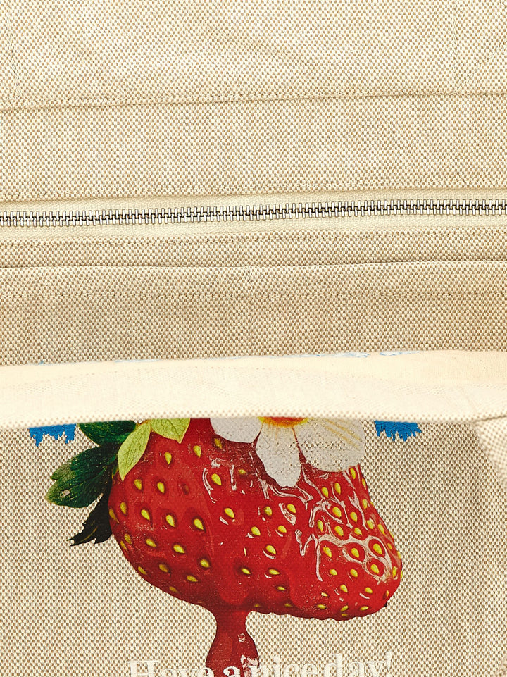 Ganni Strawberry Tote - Beige | 19f2bf3ba3cfb4db9fc054af17029578a85669c8