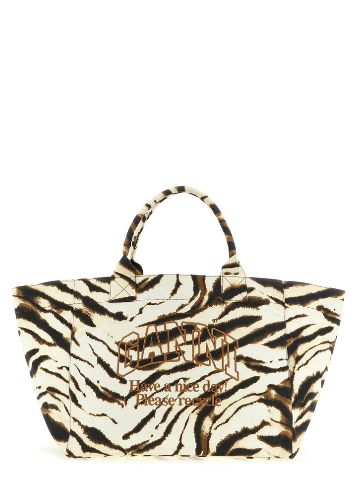 Ganni Xxl Zebra Tote - Beige | 1d9995986f650e5fa636b58d36caa7c0ff90af47