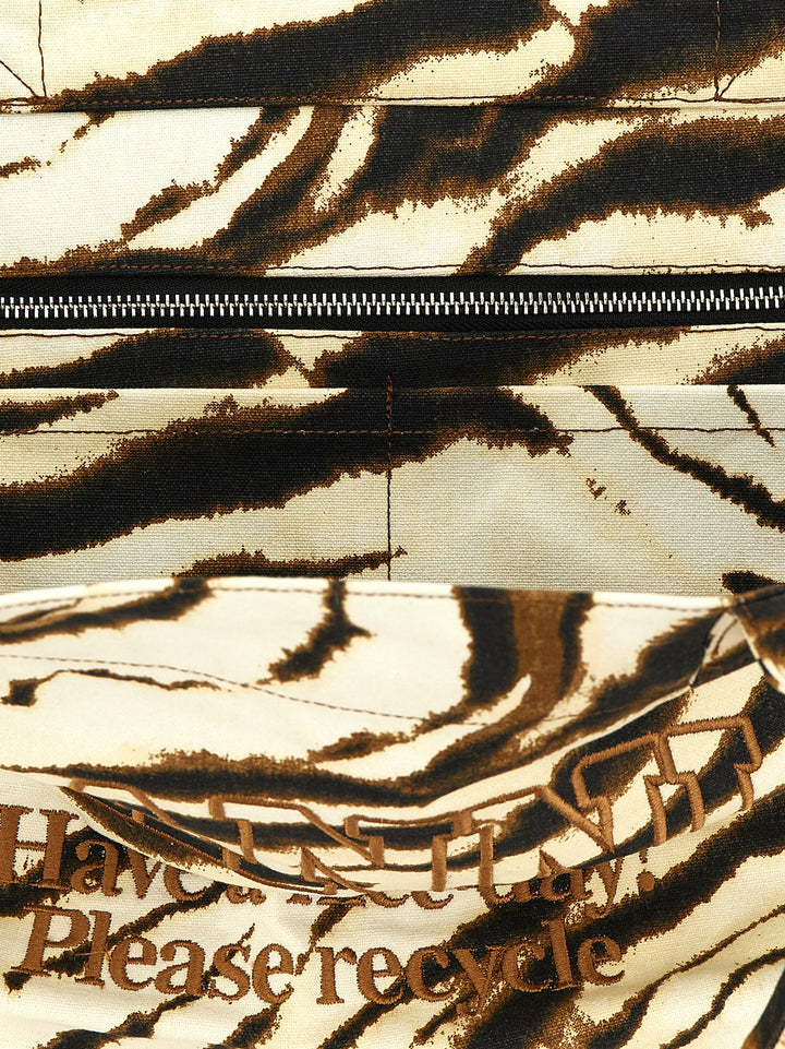 Ganni Xxl Zebra Tote - Beige | 73f3c7419a13c29b6b0534c0e5020a58eca21860