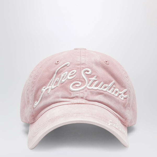 Faded Pink Baseball Cap With Embroidered Logo