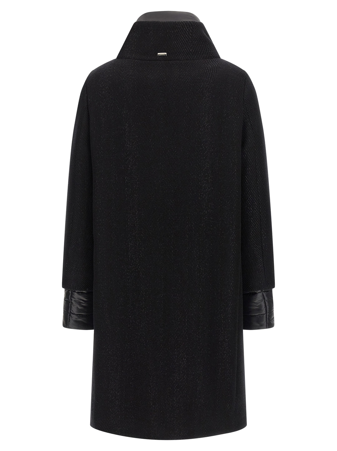 Herno Lamé Thread And Wool Coat Trench e Impermeabili - Nero | afcf6c4f6b7f72f744ba9763b380e415ee784ba0