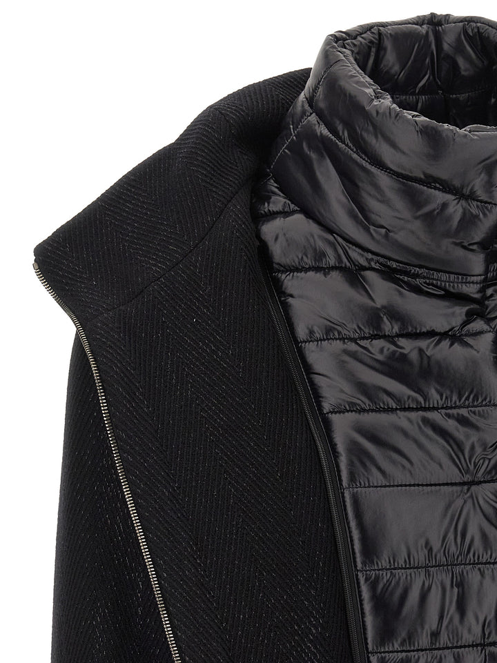 Herno Lamé Thread And Wool Coat Trench e Impermeabili - Nero | 3785af7771d91c590787ded0905c810ef13b3150