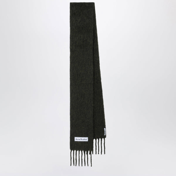 Green Scarf In Soft Mohair And Wool Blend