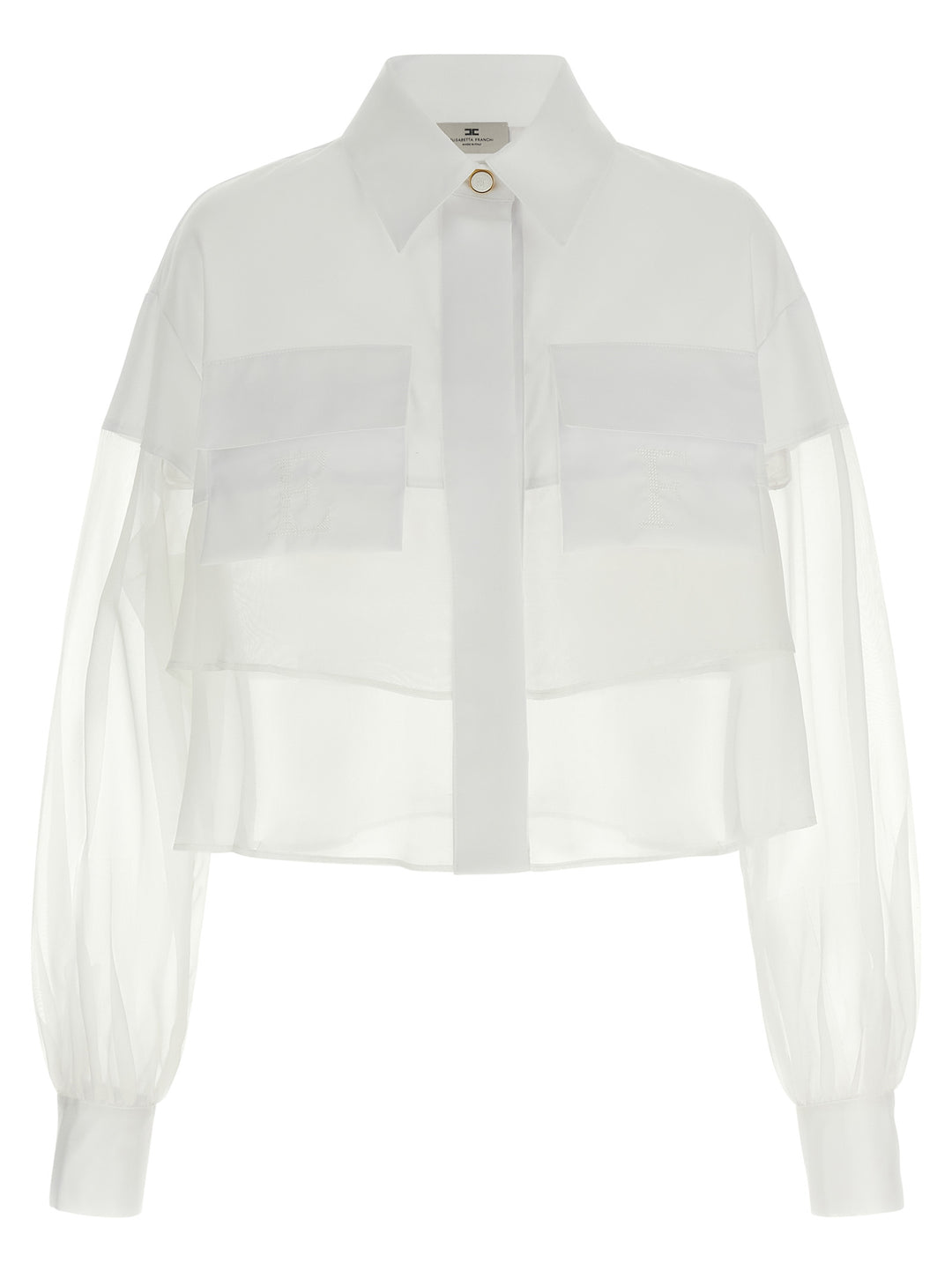 Elisabetta Franchi Organza Shirt Camicie - Bianco | a49373cc17bd72738dcf19761c6b72046488b85e