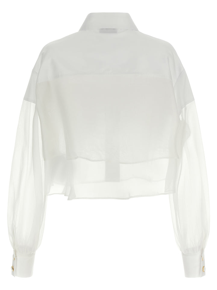 Elisabetta Franchi Organza Shirt Camicie - Bianco | cb8ae8e87bd5aaa336450fdd78e03143eeedefc8