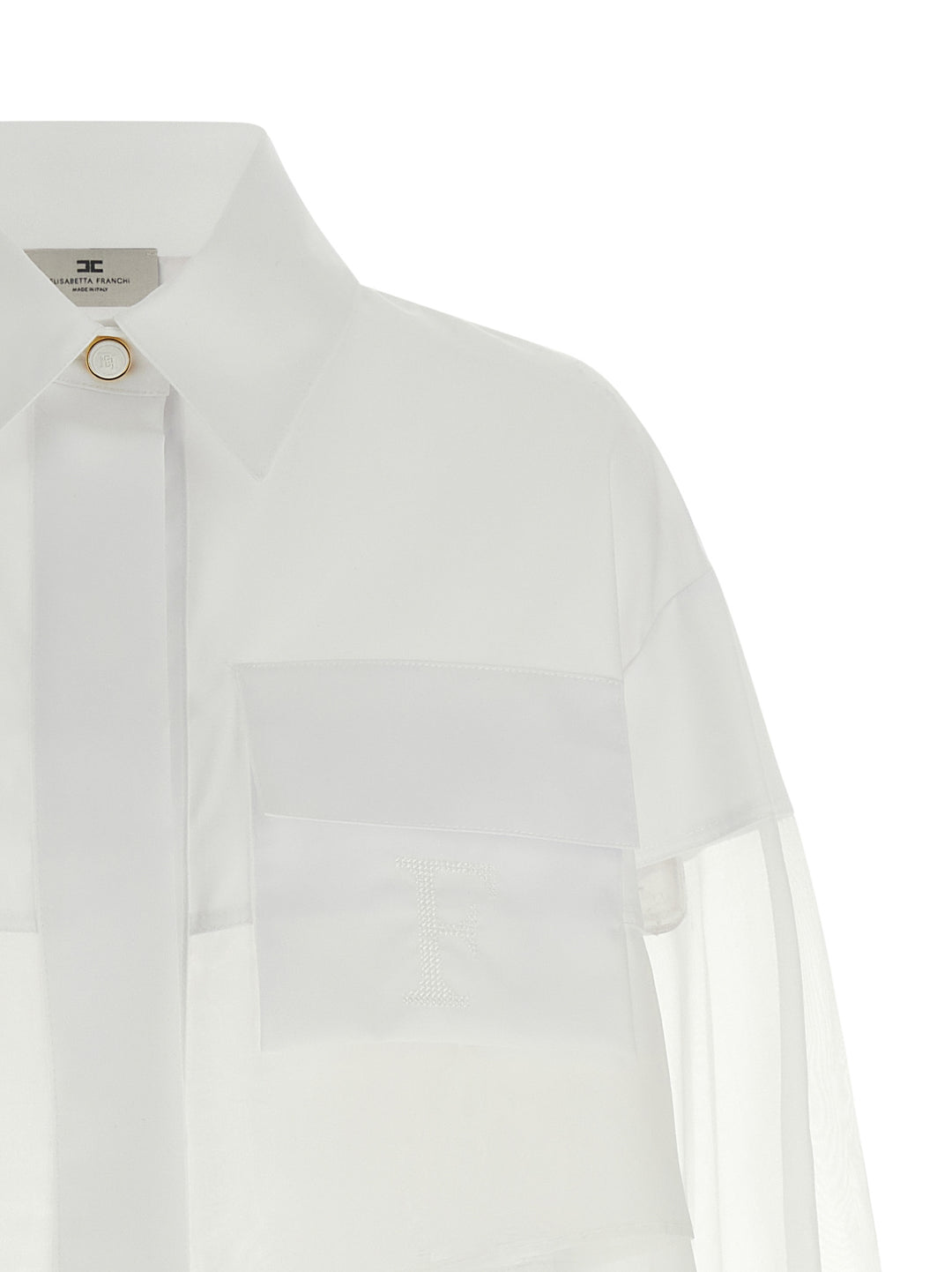 Elisabetta Franchi Organza Shirt Camicie - Bianco | 185590ad83c3bb183c0402d21e9956708a1187fb