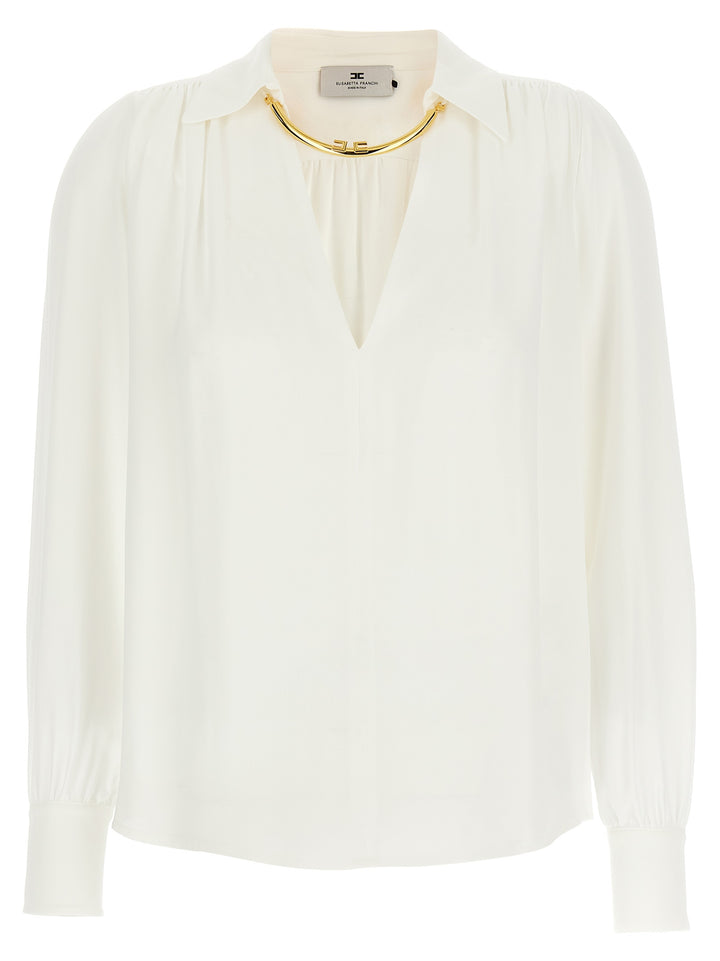 Elisabetta Franchi Necklace Shirt Camicie - Bianco | 7ea2522b771402ee9e43e498e63766e02a487622