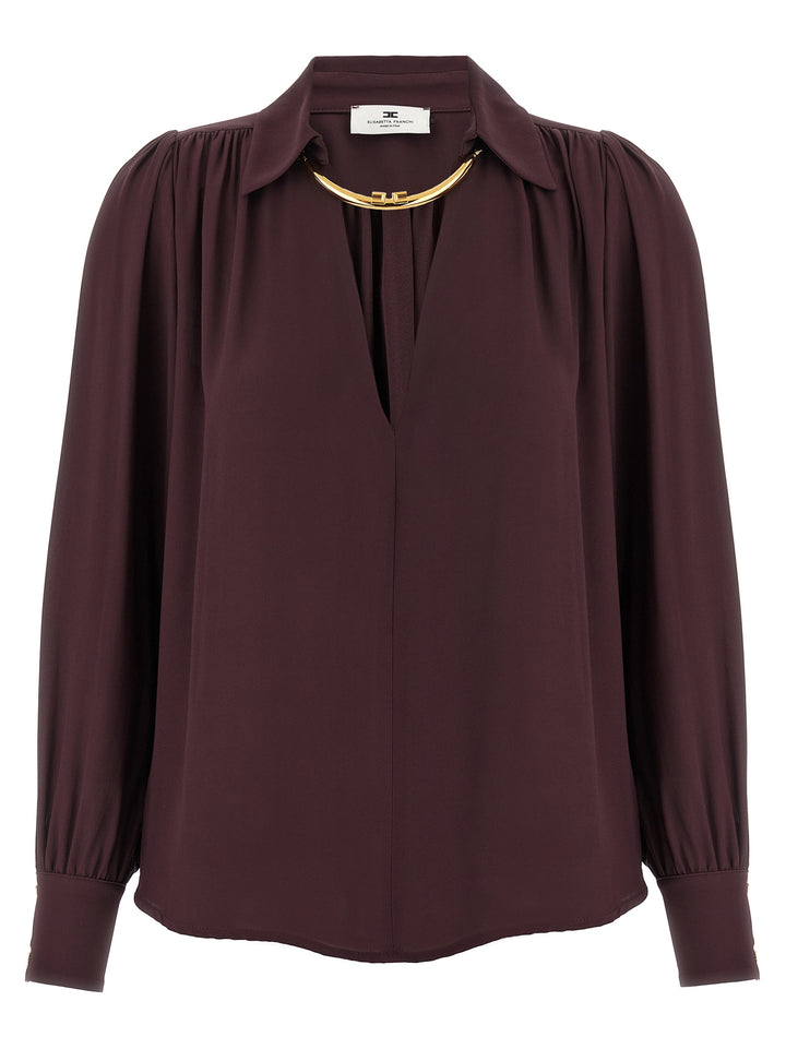 Elisabetta Franchi Necklace Shirt Camicie - Viola | 3e10348b0c4f9a1be2dbca72efa24260f4946308