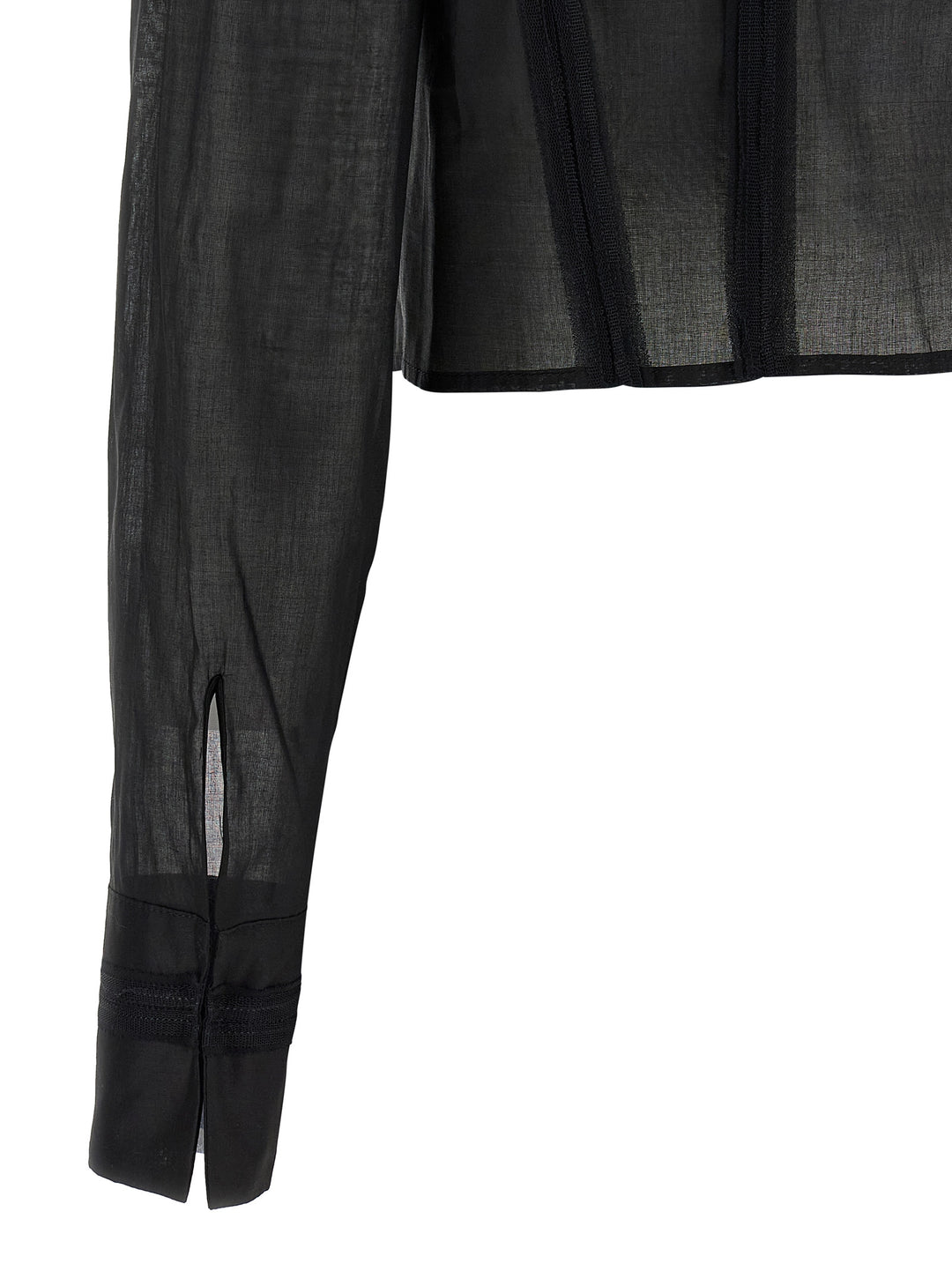 Elisabetta Franchi Logo Embroidery Maxi Crop Shirt Camicie - Nero | d43367bd7f57e1921ff725526584897dc0862c92