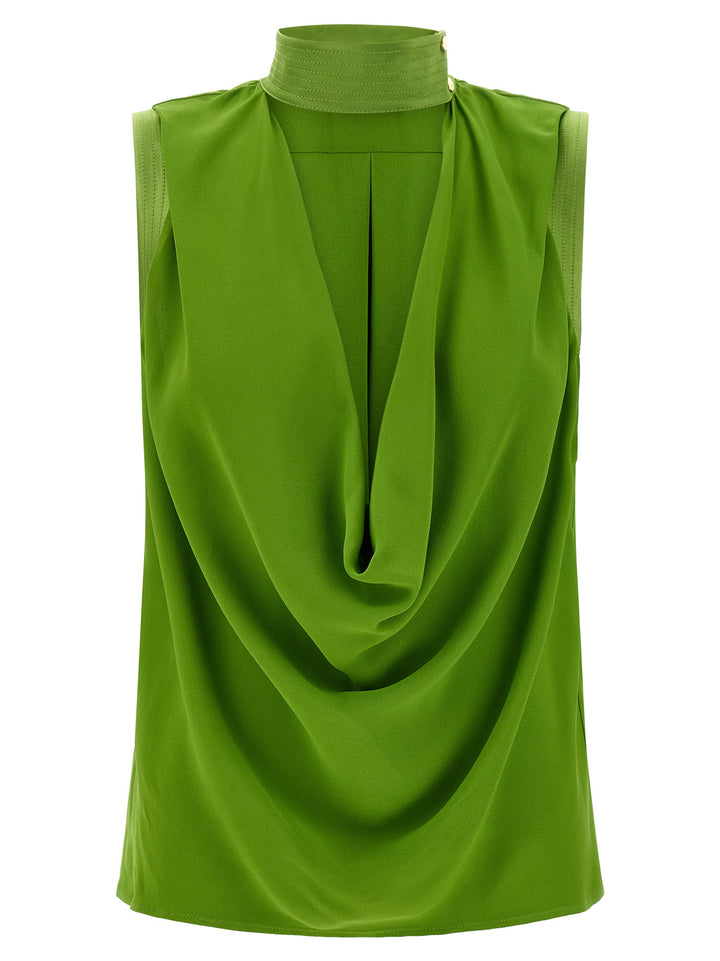Elisabetta Franchi Draped Top Top - Verde | c8c57a2d4da73620f03537b8ebdb5c32593ff74d