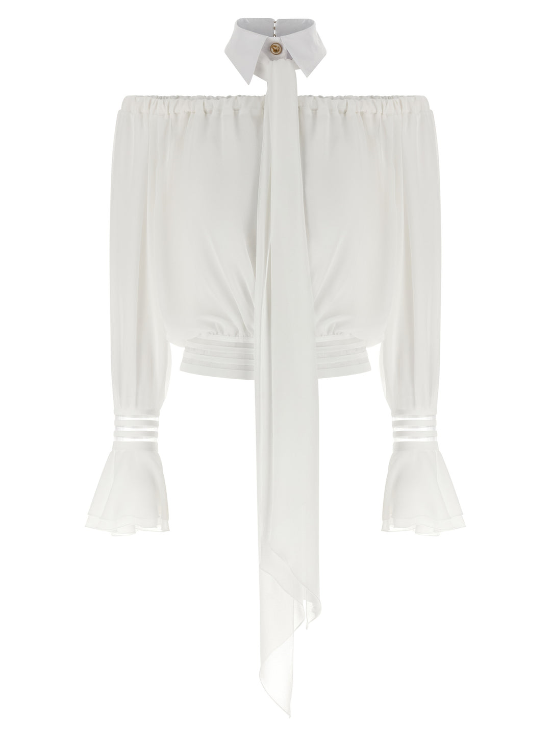 Elisabetta Franchi Shirt Collar Blouse Camicie - Bianco | d212d8c341a0755a64ef216789df5ccb77fdc050